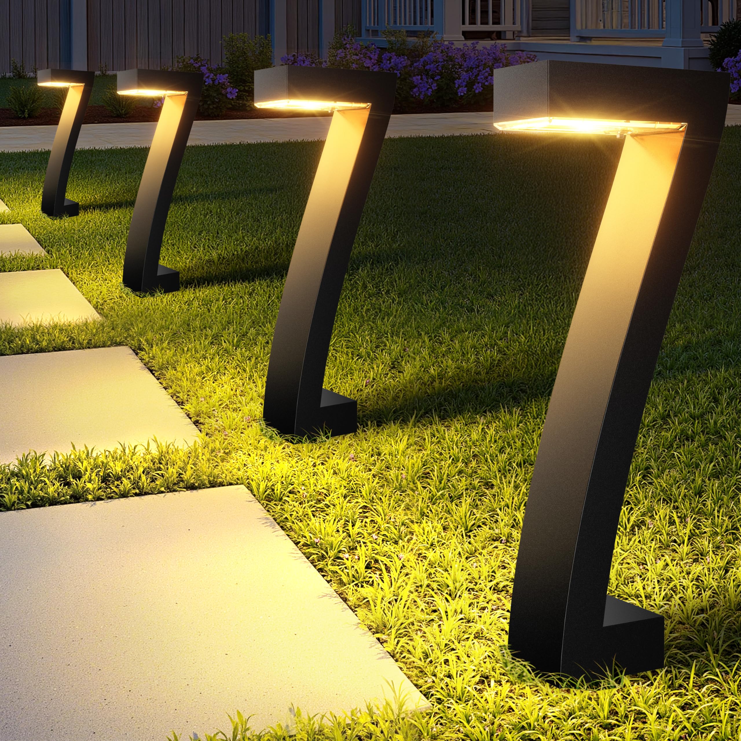 WdtPro solar pathway light 6-pack illuminates walkways with warm 3500K glow.
