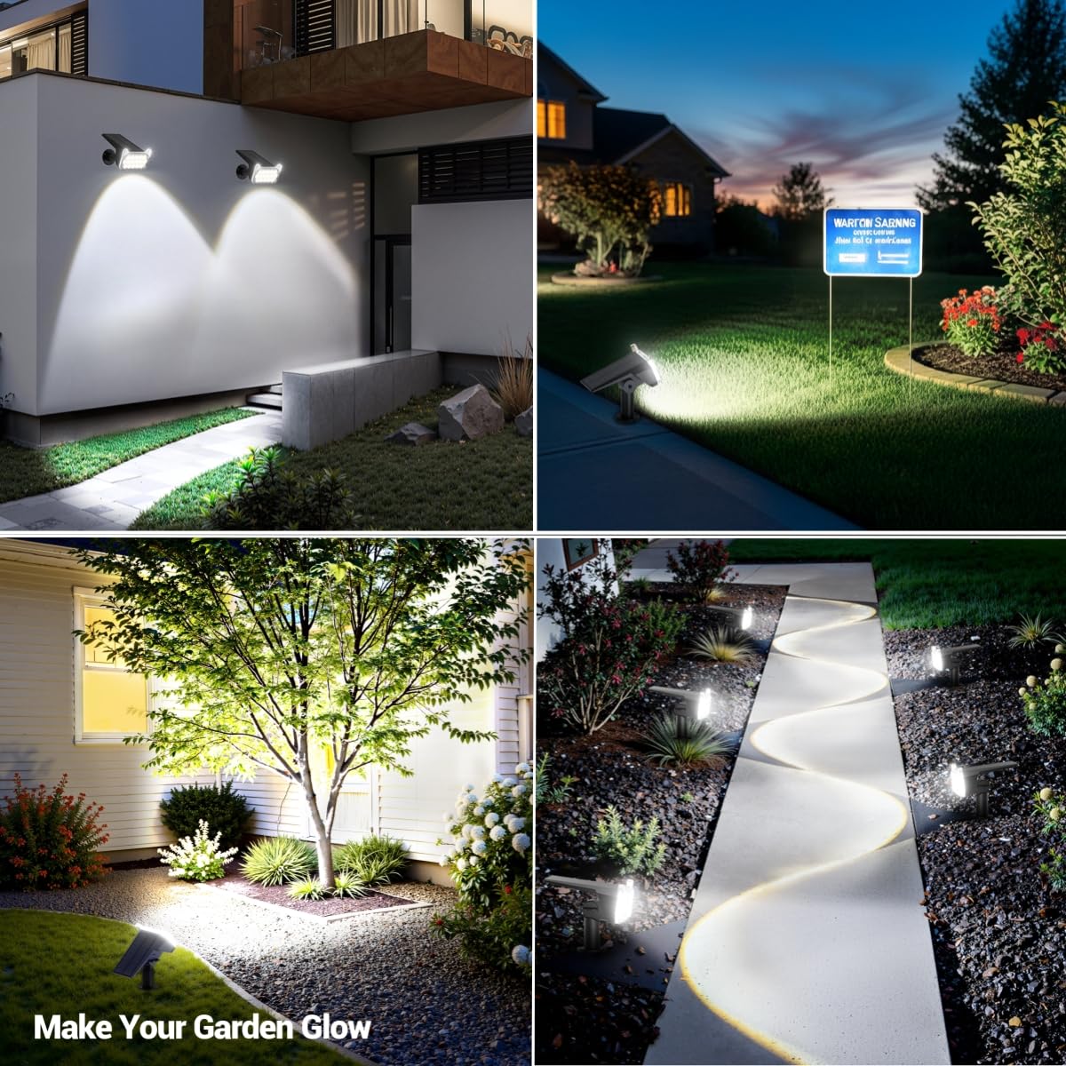 WdtPro solar spot light door-sign lights entry points after dusk clearly