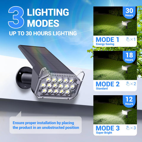 WdtPro solar spot light flag-illumination makes flags visible at night