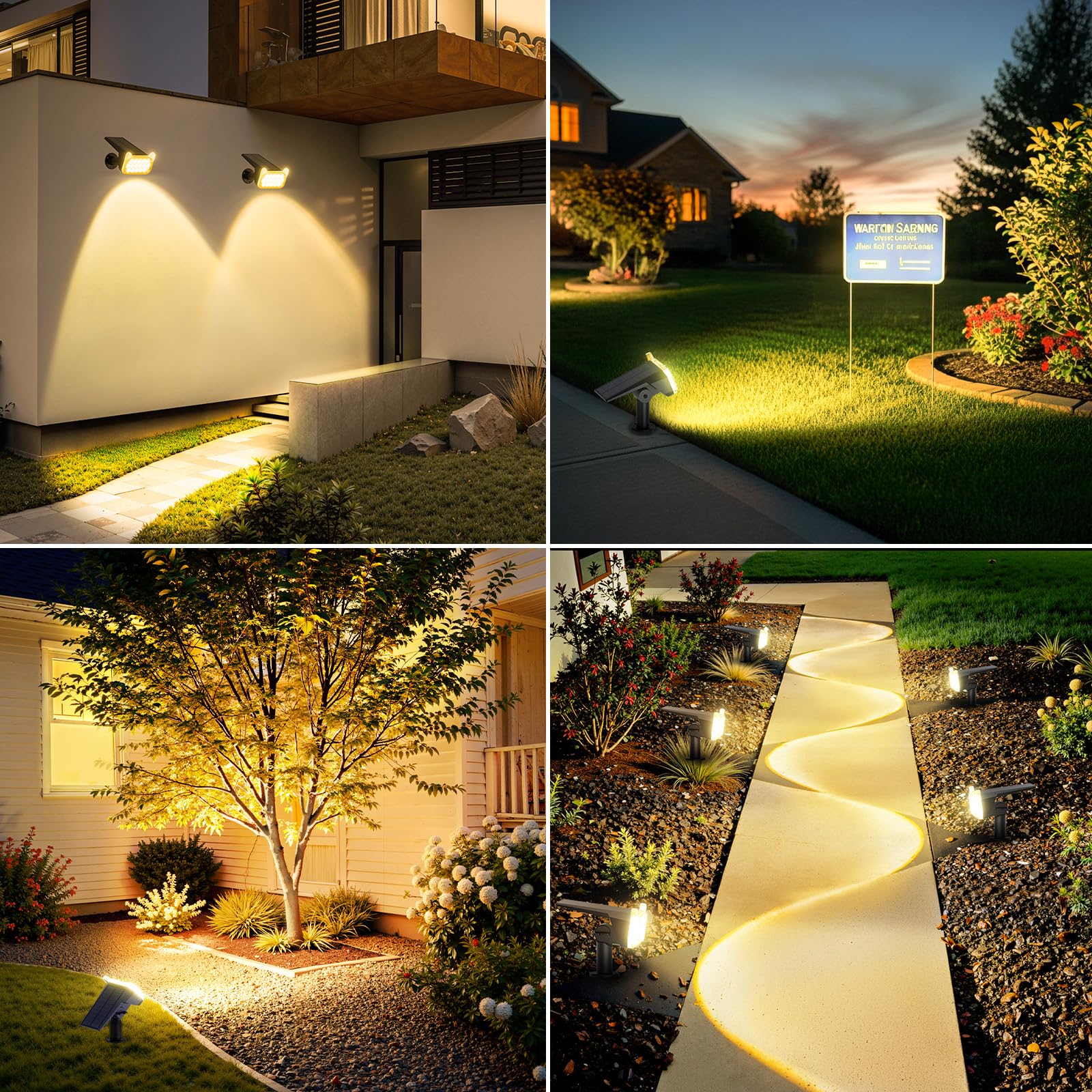 WdtPro solar spot light with three modes for flexible landscape lighting