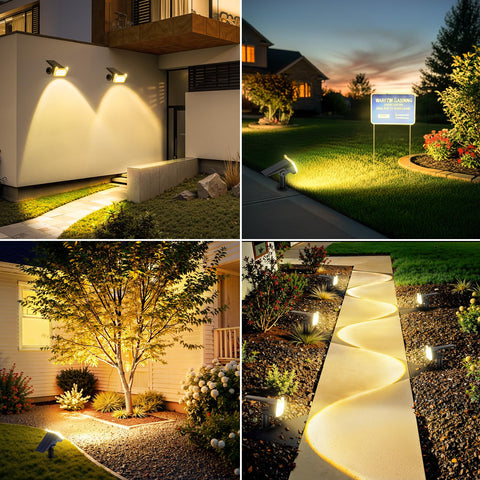 WdtPro solar spot light with three modes for flexible landscape lighting