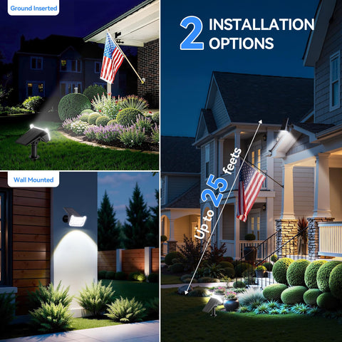 WdtPro solar spot light yard-safety lighting improves nighttime visibility