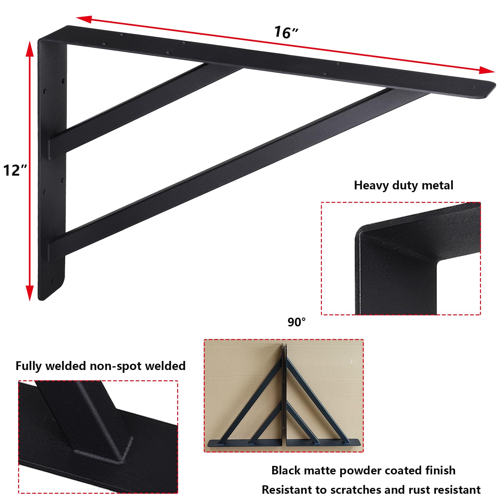 Wdwlbsm 16x12 bracket shows size and stable countertop mounting.
