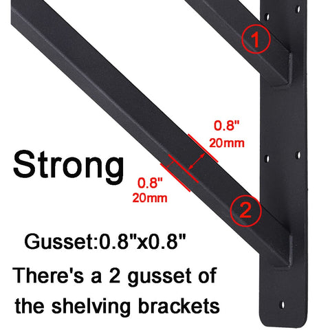 Wdwlbsm rustproof black coating protects brackets in kitchens and garages.