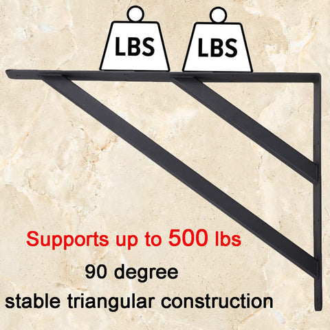 Wdwlbsm sturdy triangular construction supports heavy loads up to 500 lbs per pair.