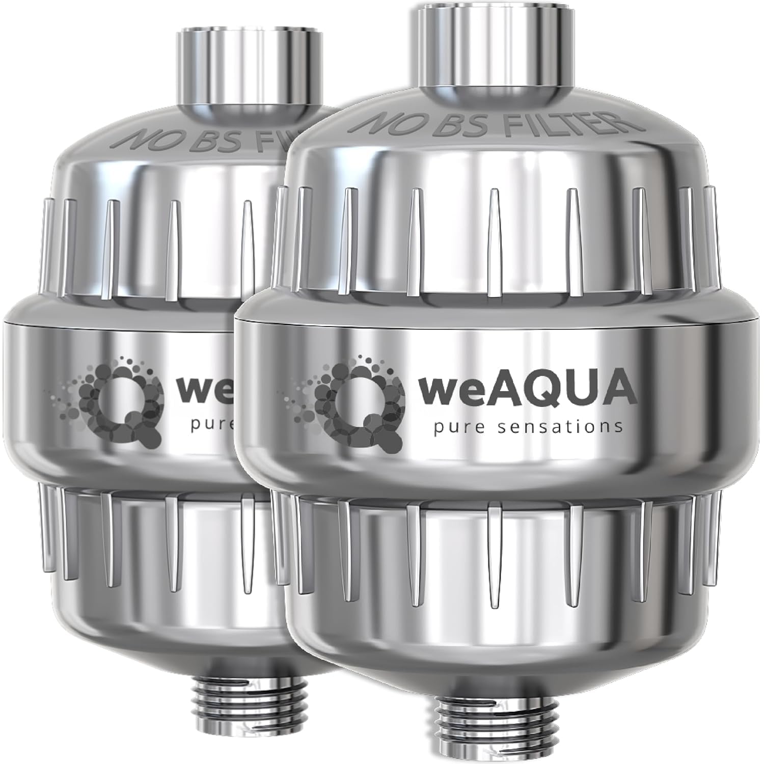 WeAQUA heavy-duty shower filter 2-pack front view for easy replacement