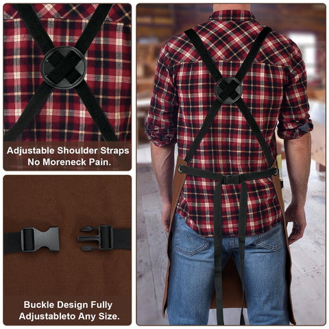 WEARXI durable canvas apron reinforced stitching for long-term use.