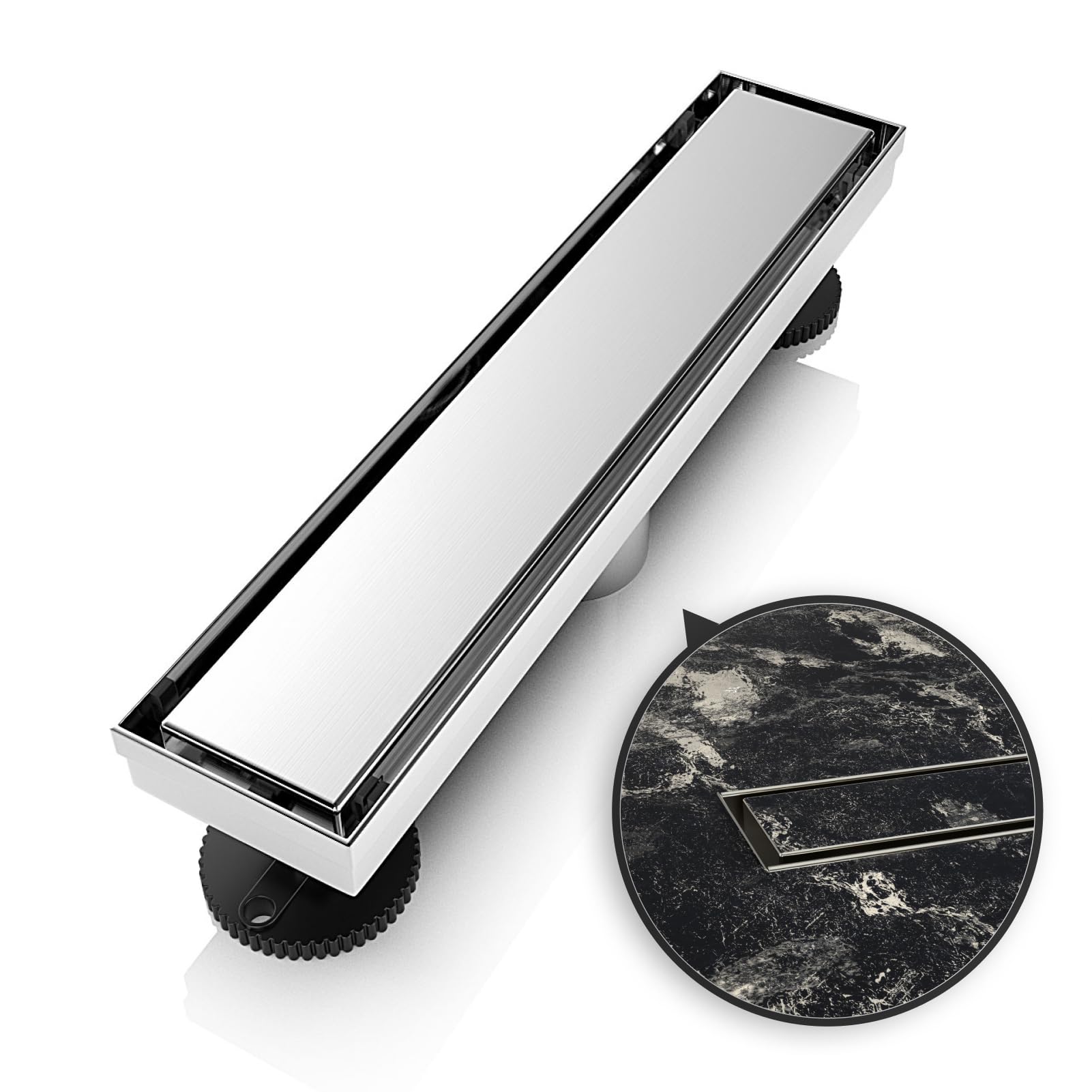 WEBANG 12-inch linear shower drain with cover assembly for quick, clog-free drainage