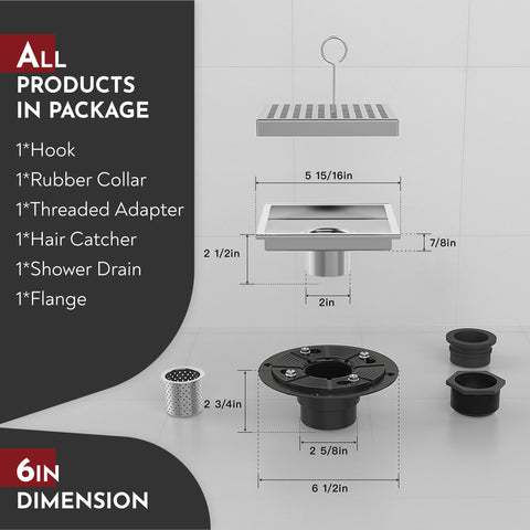 Webang Quadrato-pattern grate removable for easy cleaning and debris prevention.