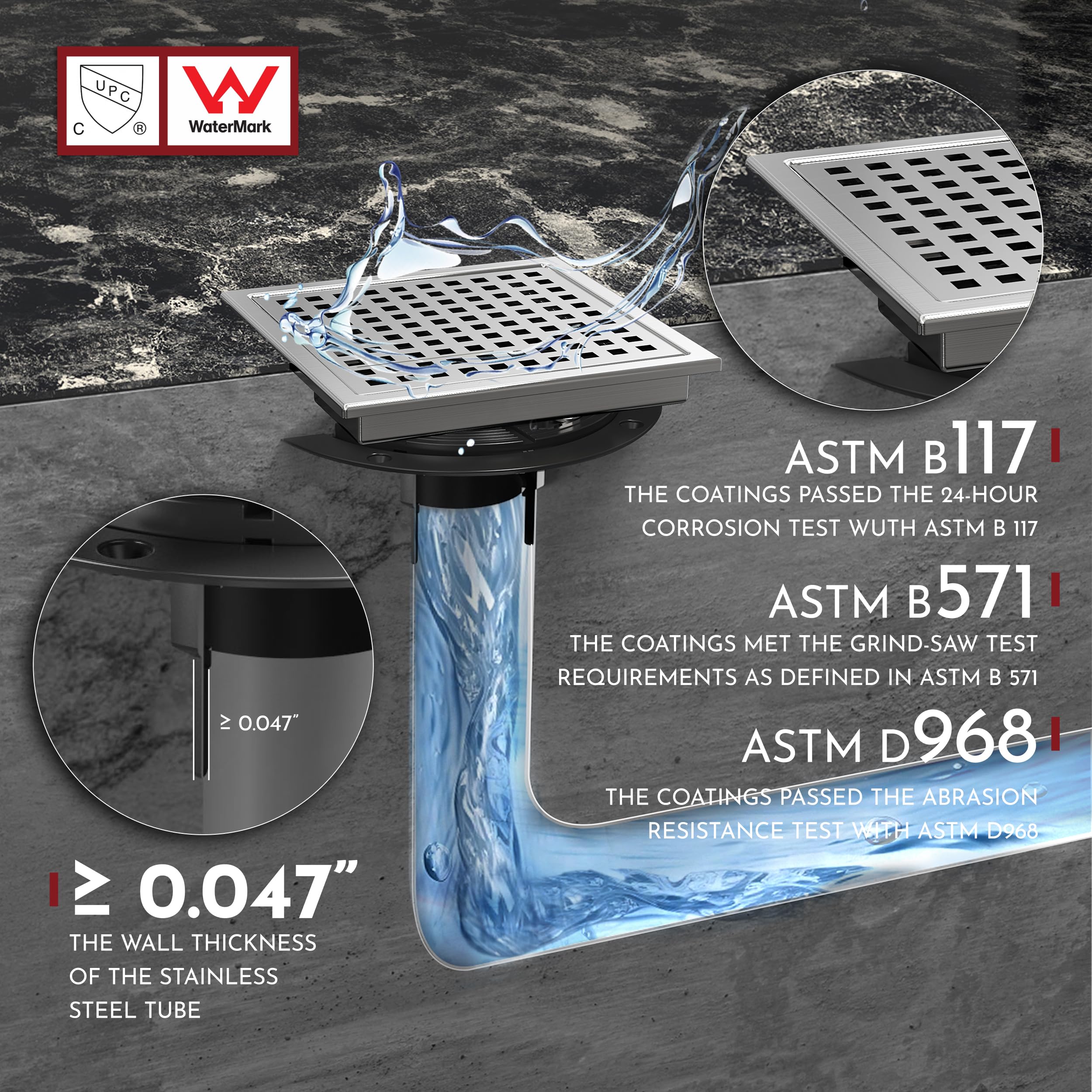 Webang SUS304 stainless steel body resists corrosion with a sleek brushed look.