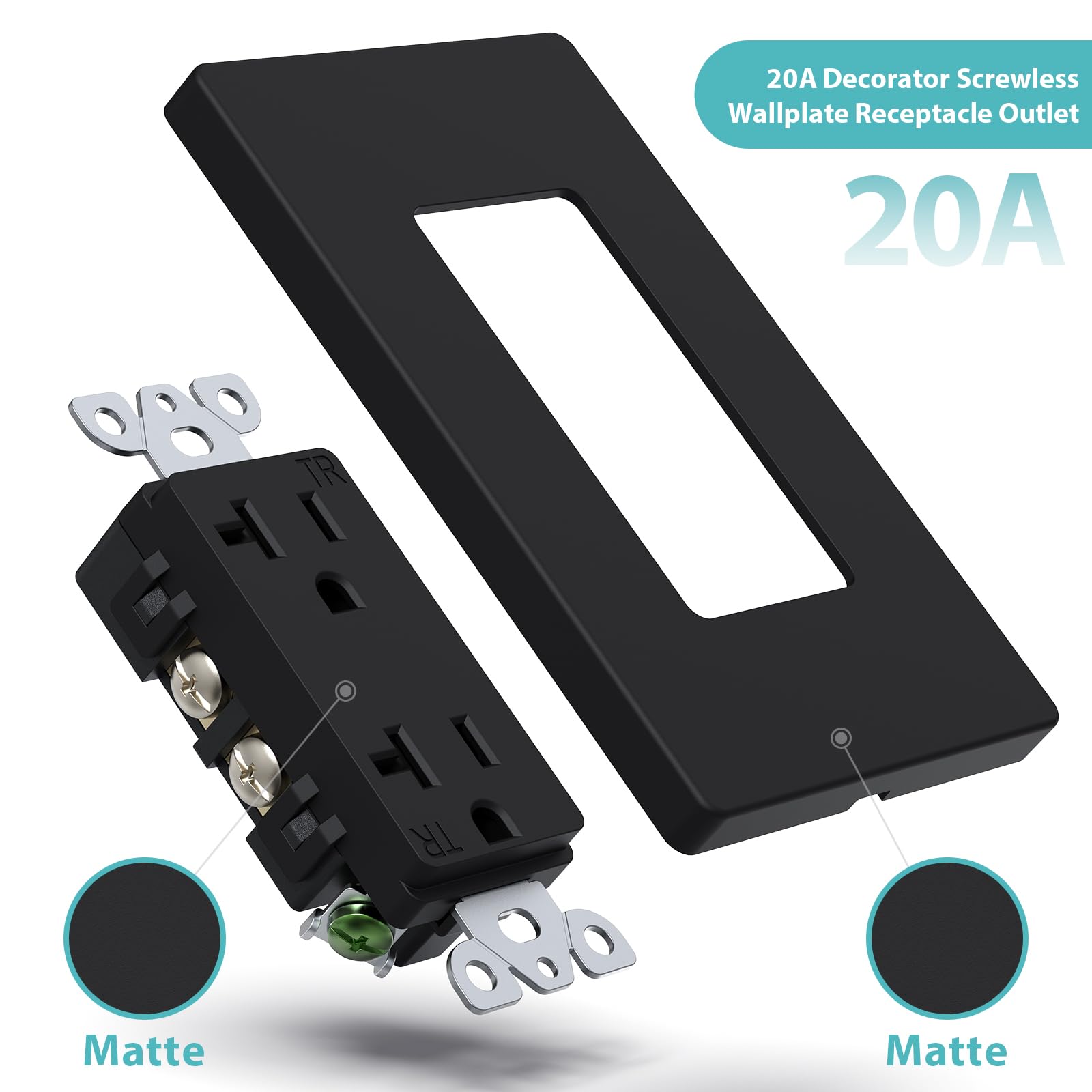 WEBANG tamper-resistant outlet ensures safe, duplex design.