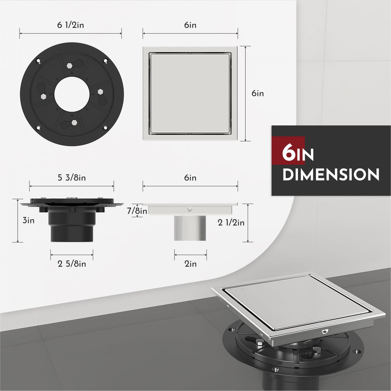 WEBANG tile-insert side for seamless floor integration