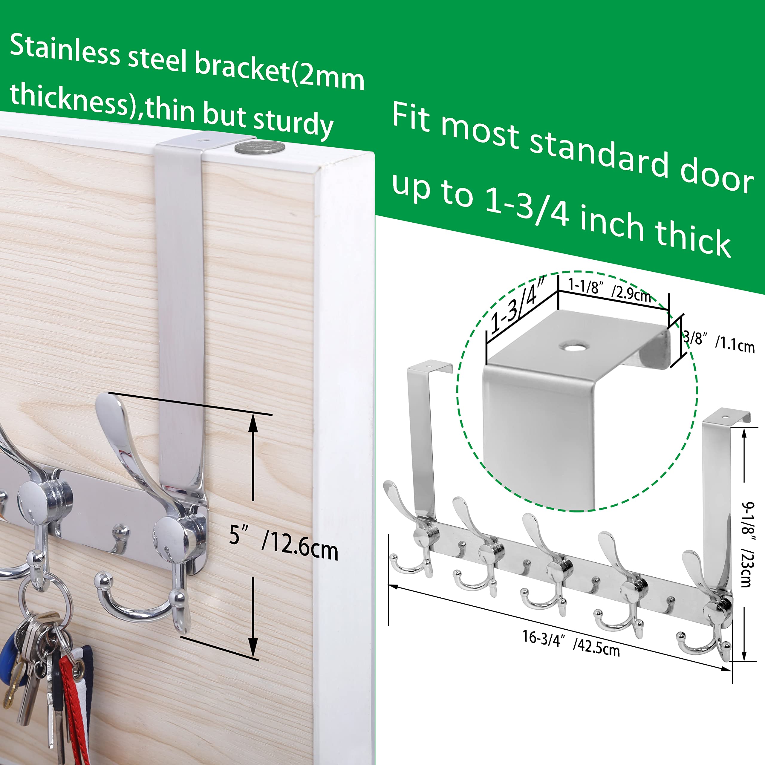 WEBI anti-scratch pad protects doors while the rack hangs securely.