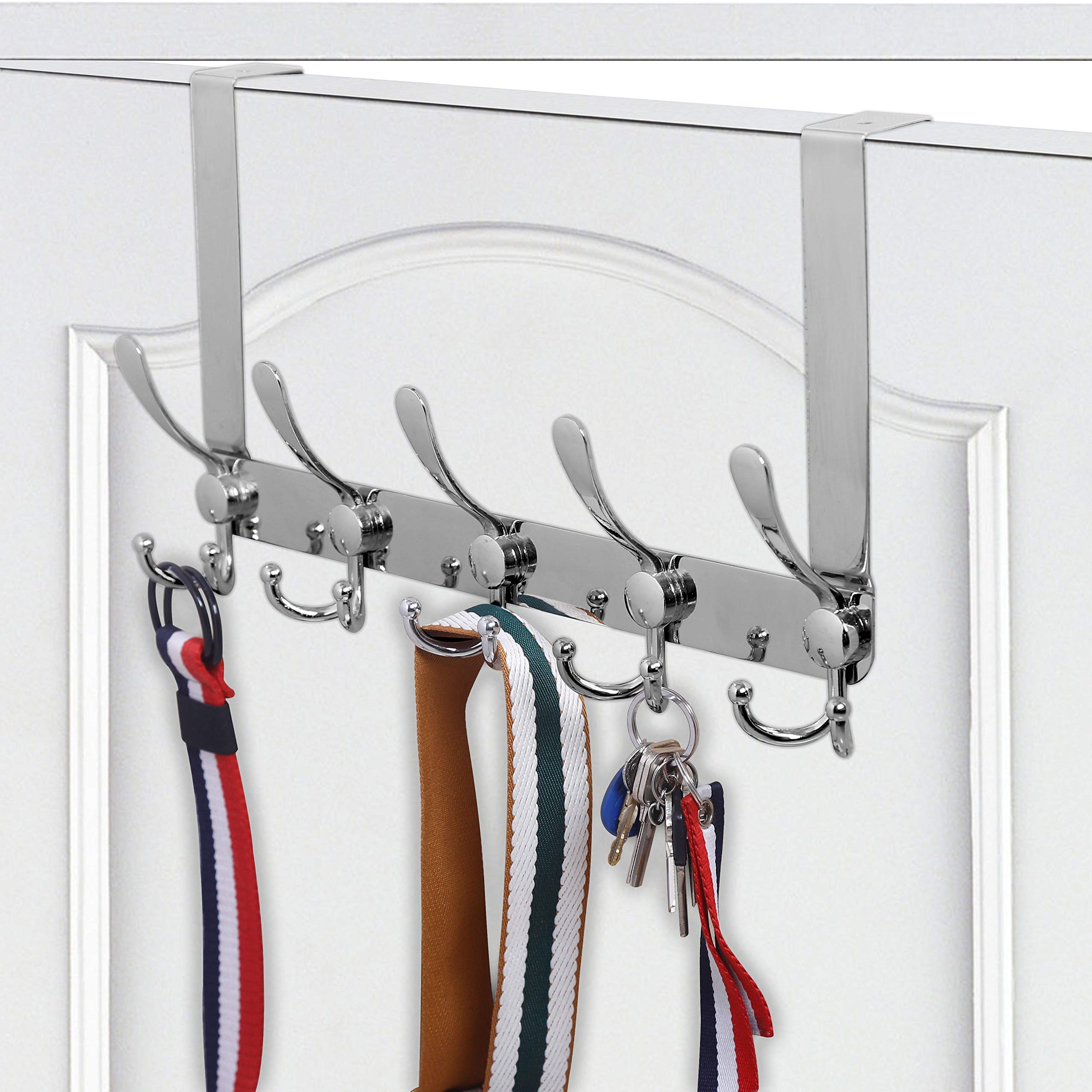 WEBI thin, sturdy bracket supports everyday outfits and towels without bulk.