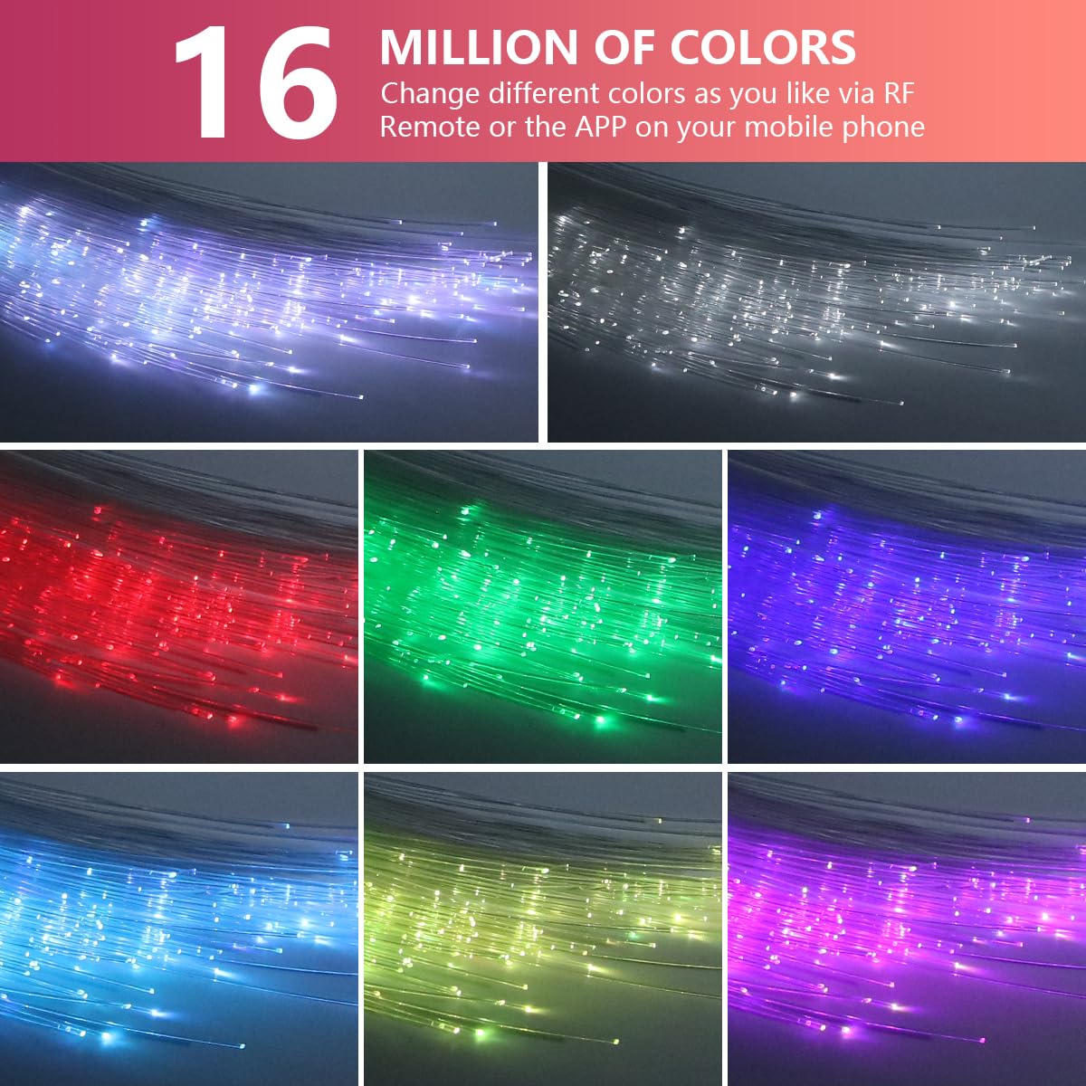 WEBUPAR fiber-optic bundle 500pcs for vivid starry ceiling effect.