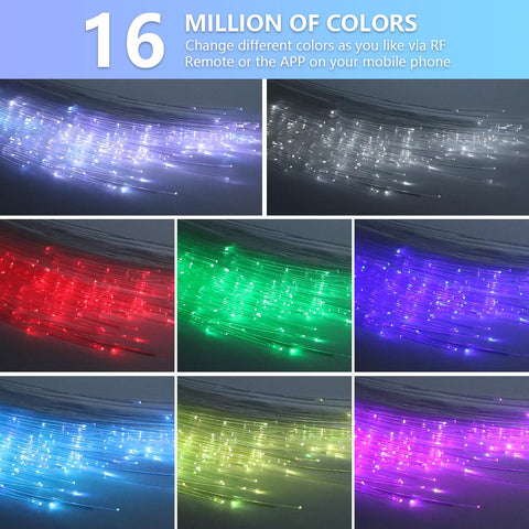 WEBUPAR fiber optic cables (200pcs) create a dense twinkling canopy in interiors