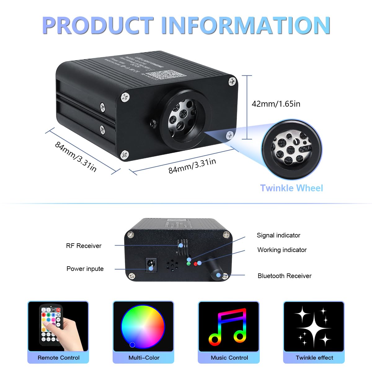 WEBUPAR 28-button remote control enabling quick color and mode changes
