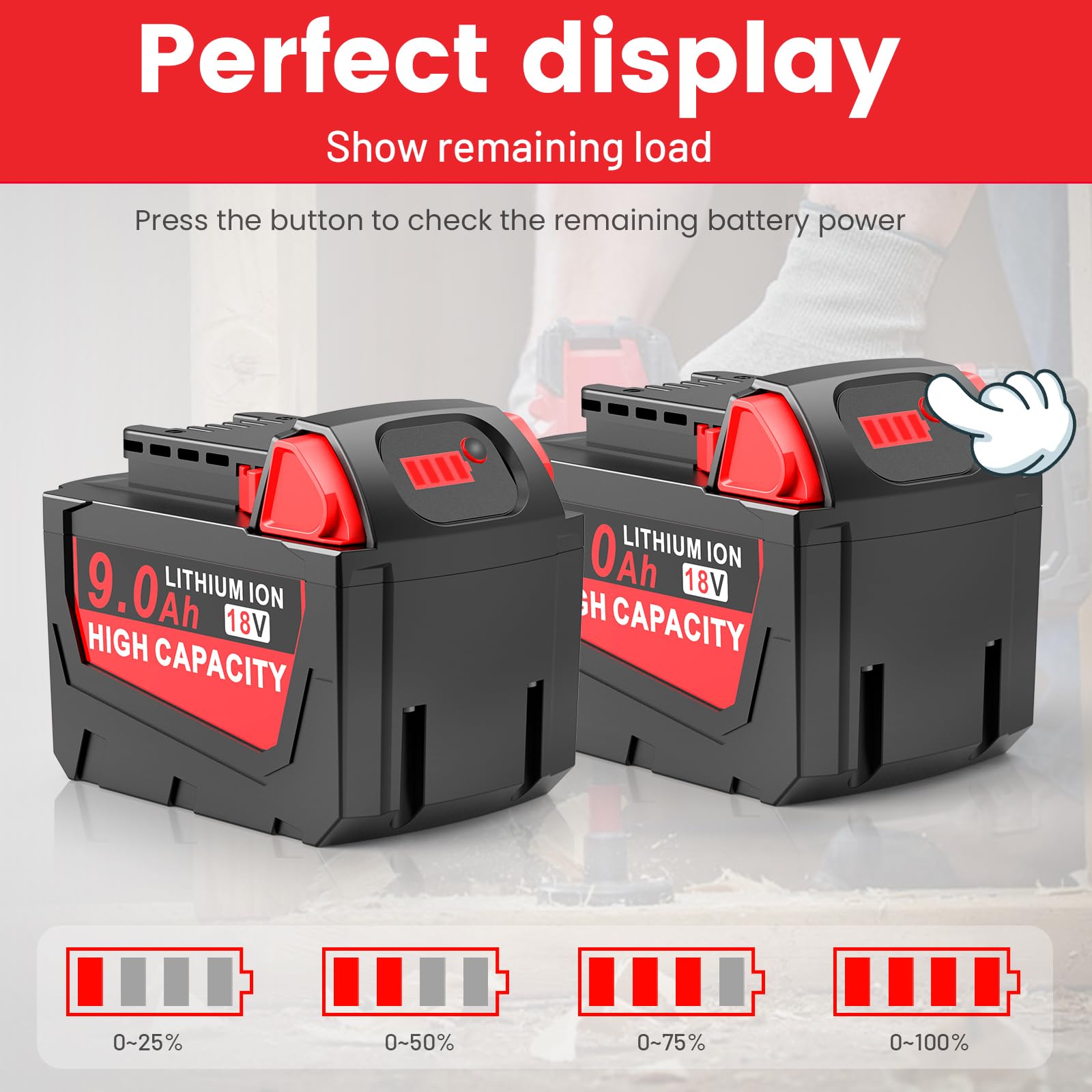 WECACHWE 18V 9.0Ah battery delivers high-capacity power for demanding tasks