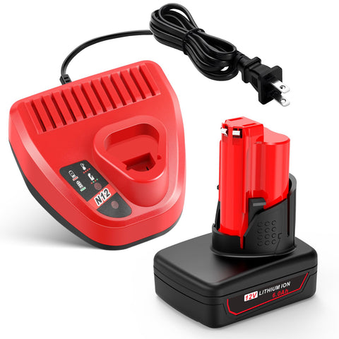WeCACHWE 6000mAh Milwaukee 12V battery close-up for durable power on site.
