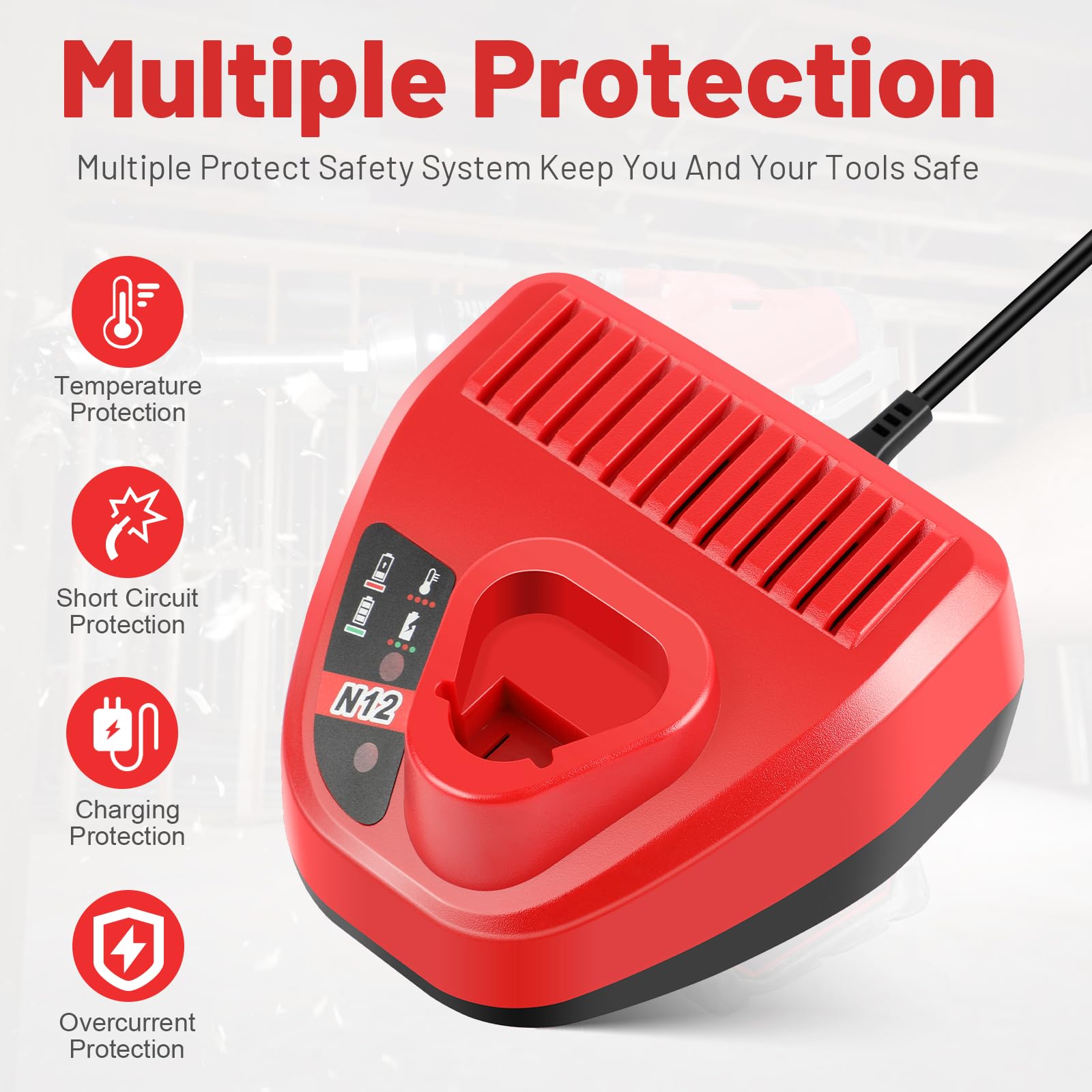 WeCACHWE LED charge indicator shows status for safe recharging.
