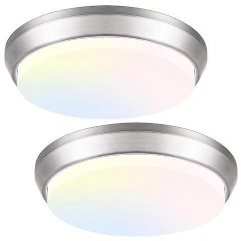Weddeg 13 inch dimmable LED ceiling light assembly showcases modern design and easy installation.