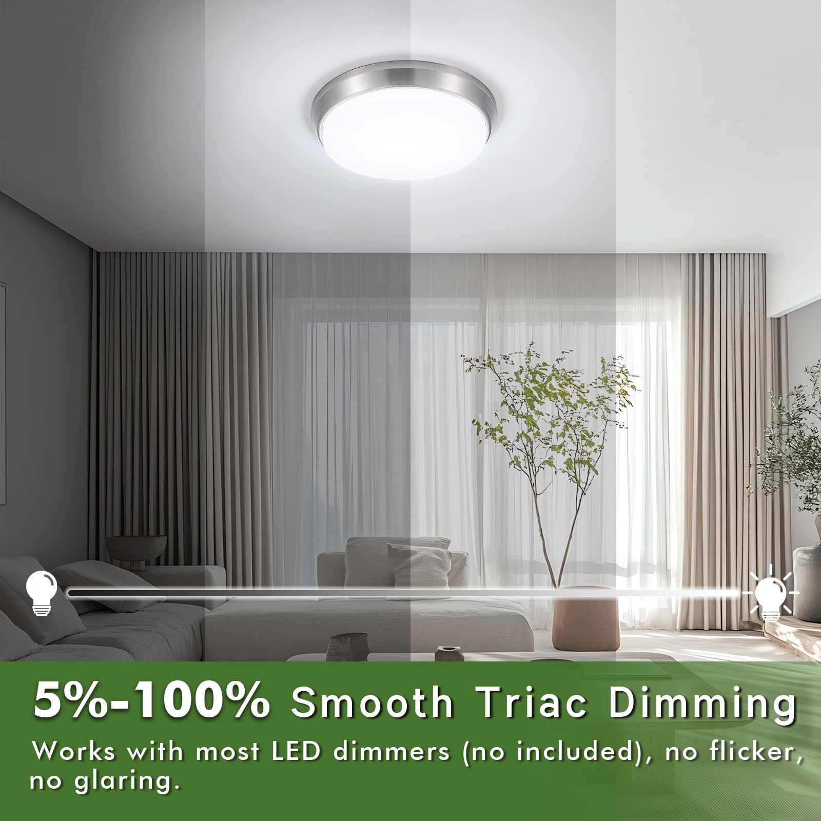 Weddeg PVC shade ceiling light provides shatterproof durability for busy homes.