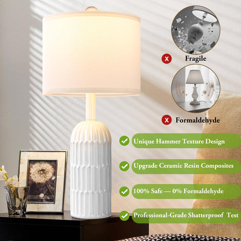 Weddeg durable ceramic-resin lamp with clean finish for everyday use.