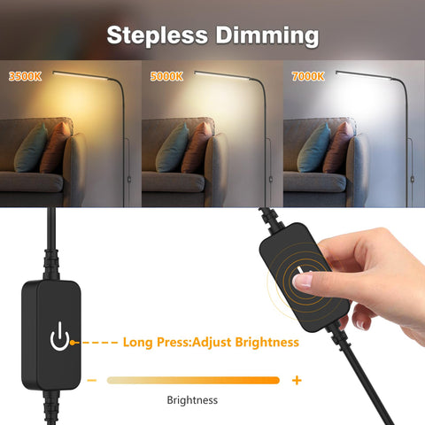 WEDEESUN 15W floor lamp touch control enables effortless brightness and color changes