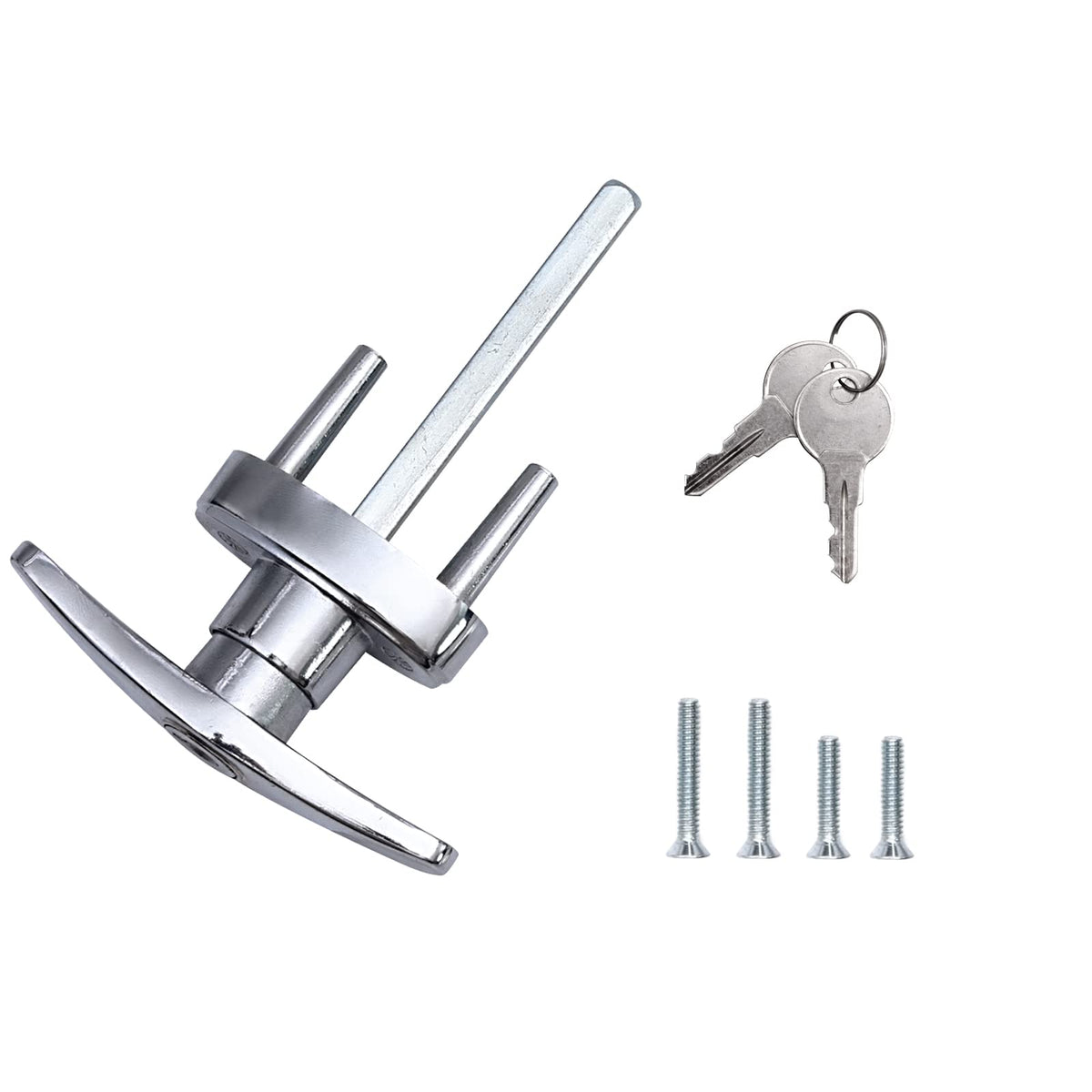 Wedelweib garage door T-handle lock front view, sturdy steel construction for reliable security.
