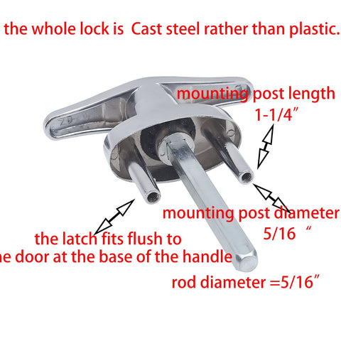 Wedelweib lock with two mounting bolts demonstrates sturdy steel body.