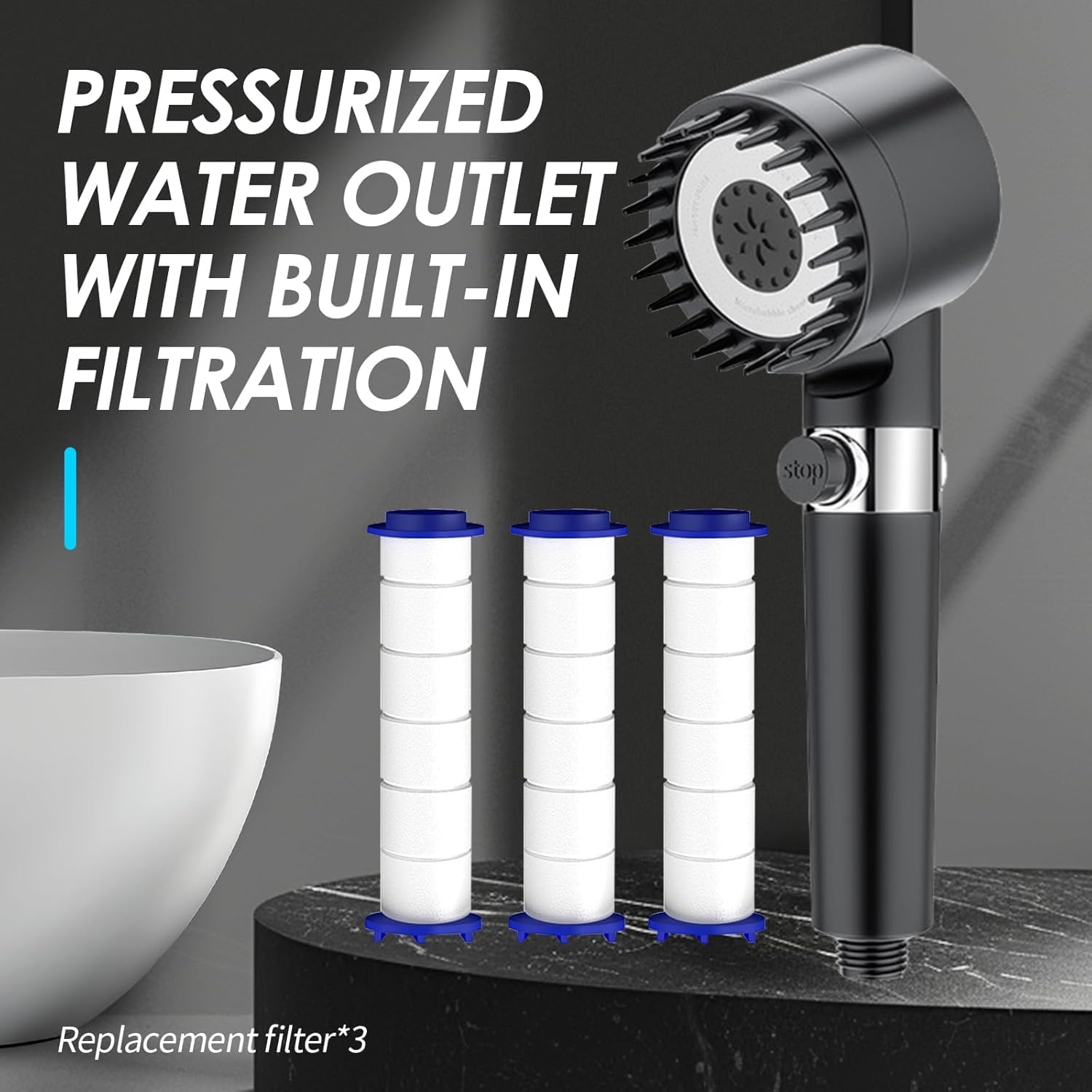 WEERSHUN IonDrops chrome ABS shell adds durability and sleek bathroom look