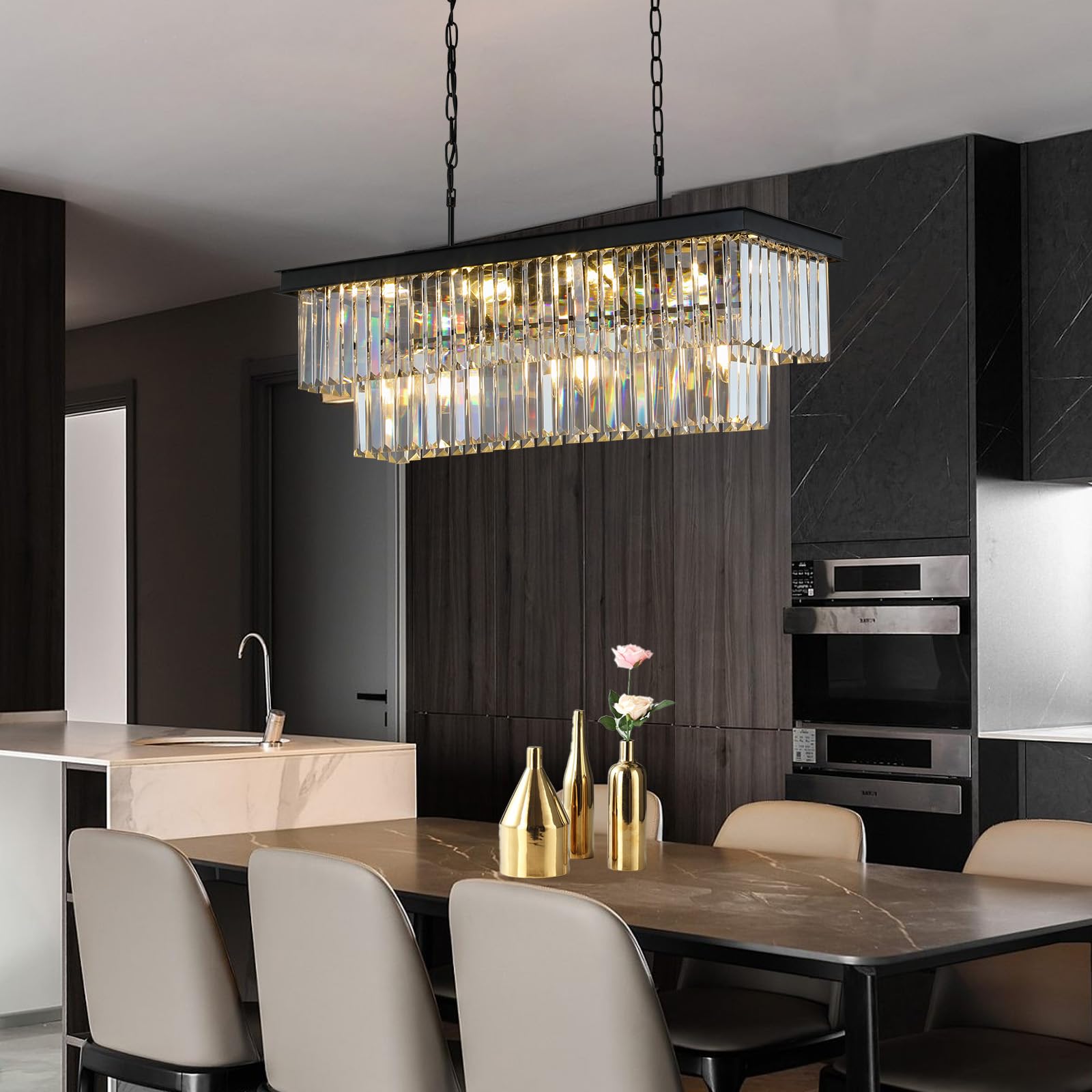 Weesalife dimmable chandelier with compatible dimmer for mood control