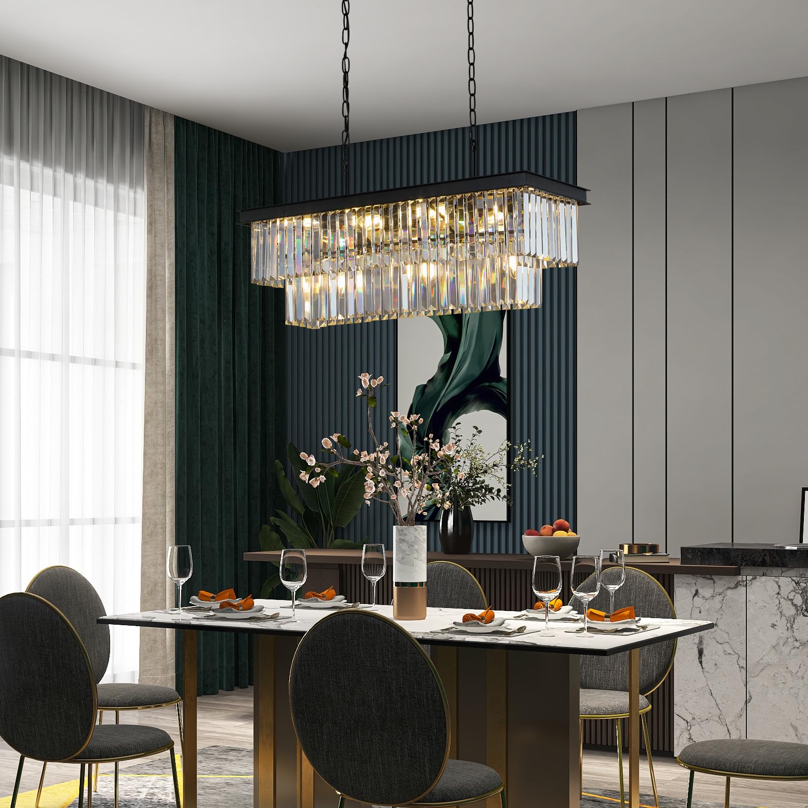 Weesalife two-tier K9 crystal close-up showing reflections for elegant dining
