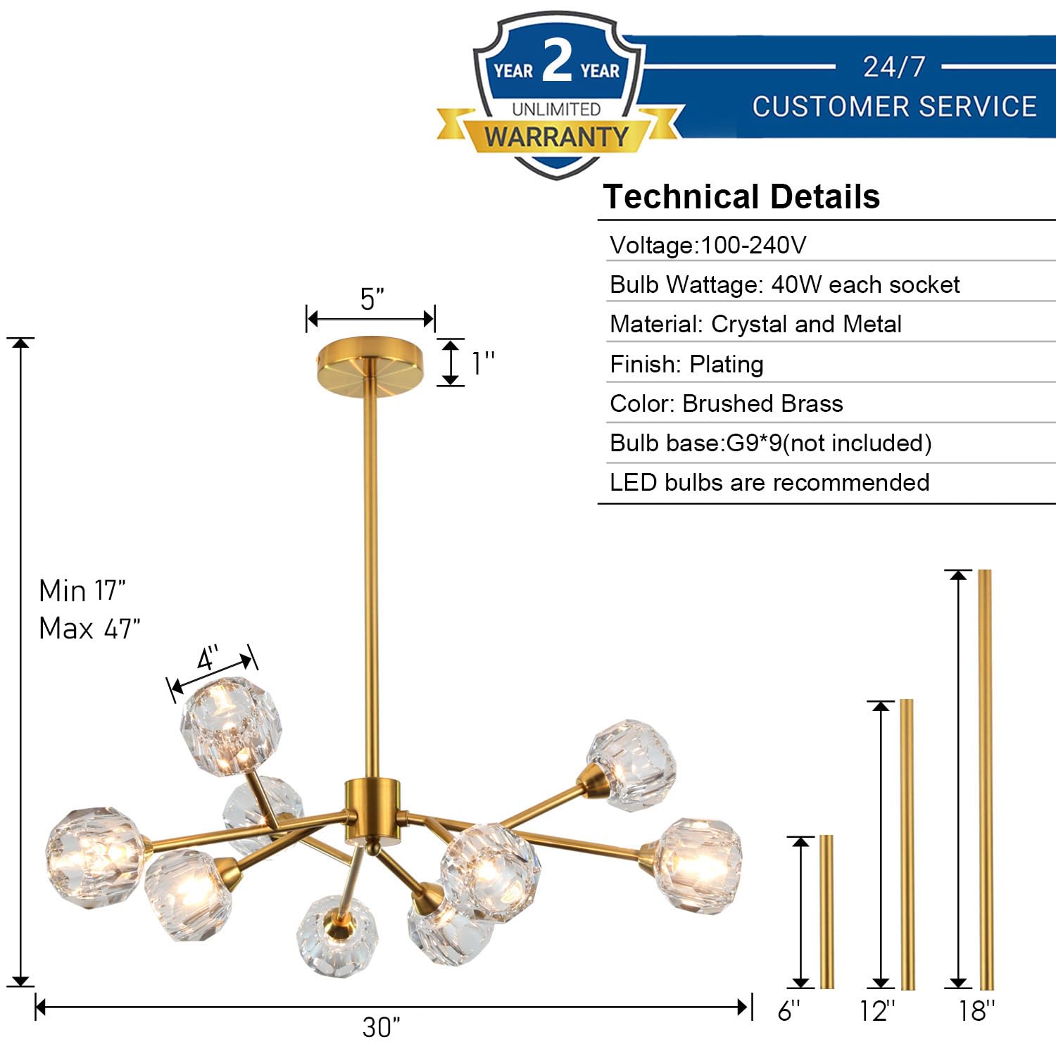 Weesalife Sputnik chandelier brass body with crystal spheres highlights contemporary dining