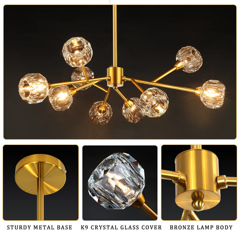 Weesalife Sputnik chandeliers 30-inch width and drop options for ceilings