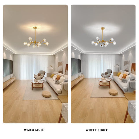 Weesalife Sputnik chandelier creates warm ambient lighting in spaces