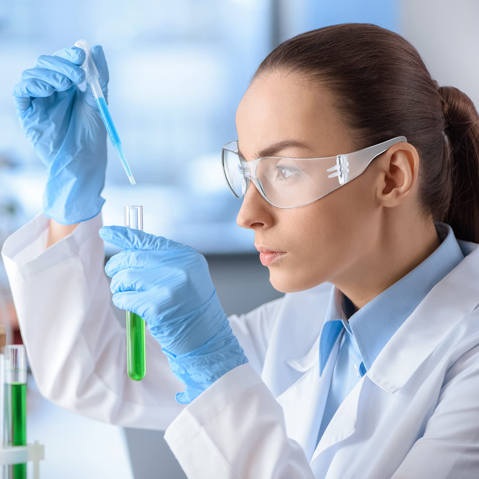 Weewooday safety glasses shown in lab or workshop setting for eye protection