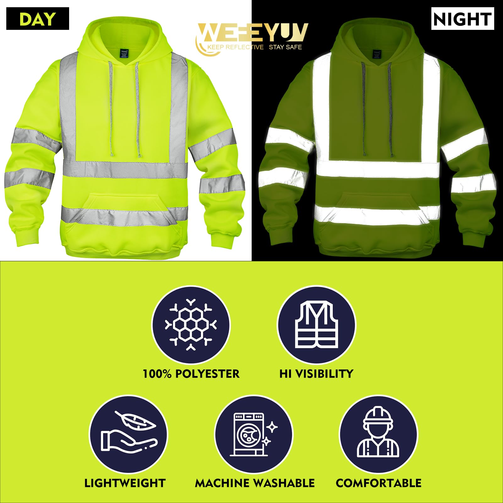 wefeyuv breathable fleece body and hood for all day comfort