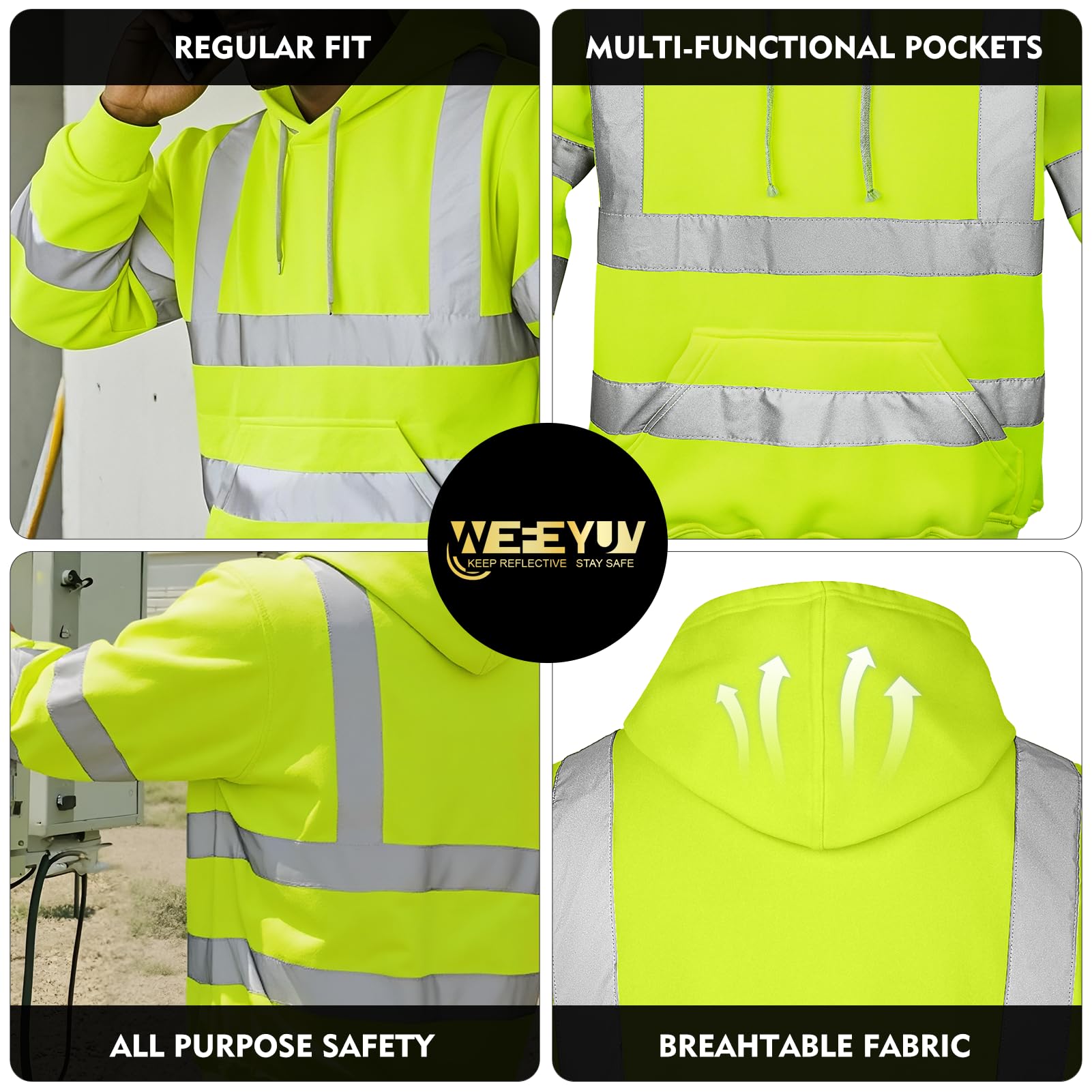 wefeyuv elastic cuffs and hem seal out wind and debris