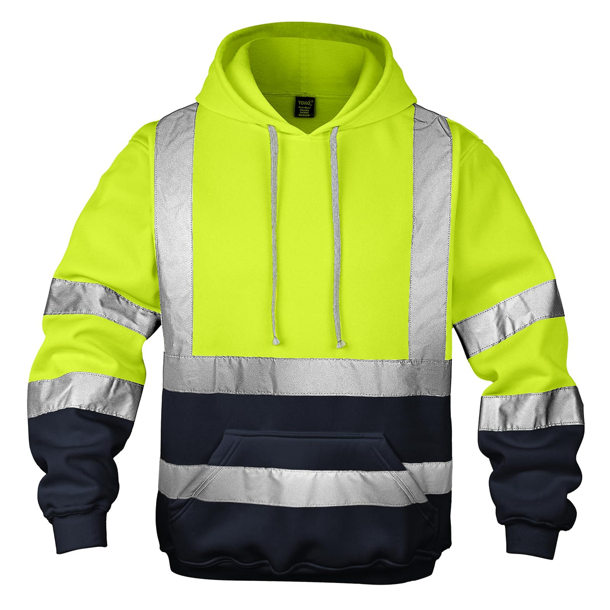 wefeyuv hi-vis hoodie front view improves visibility in low light