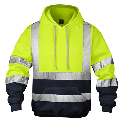 wefeyuv hi-vis hoodie front view improves visibility in low light
