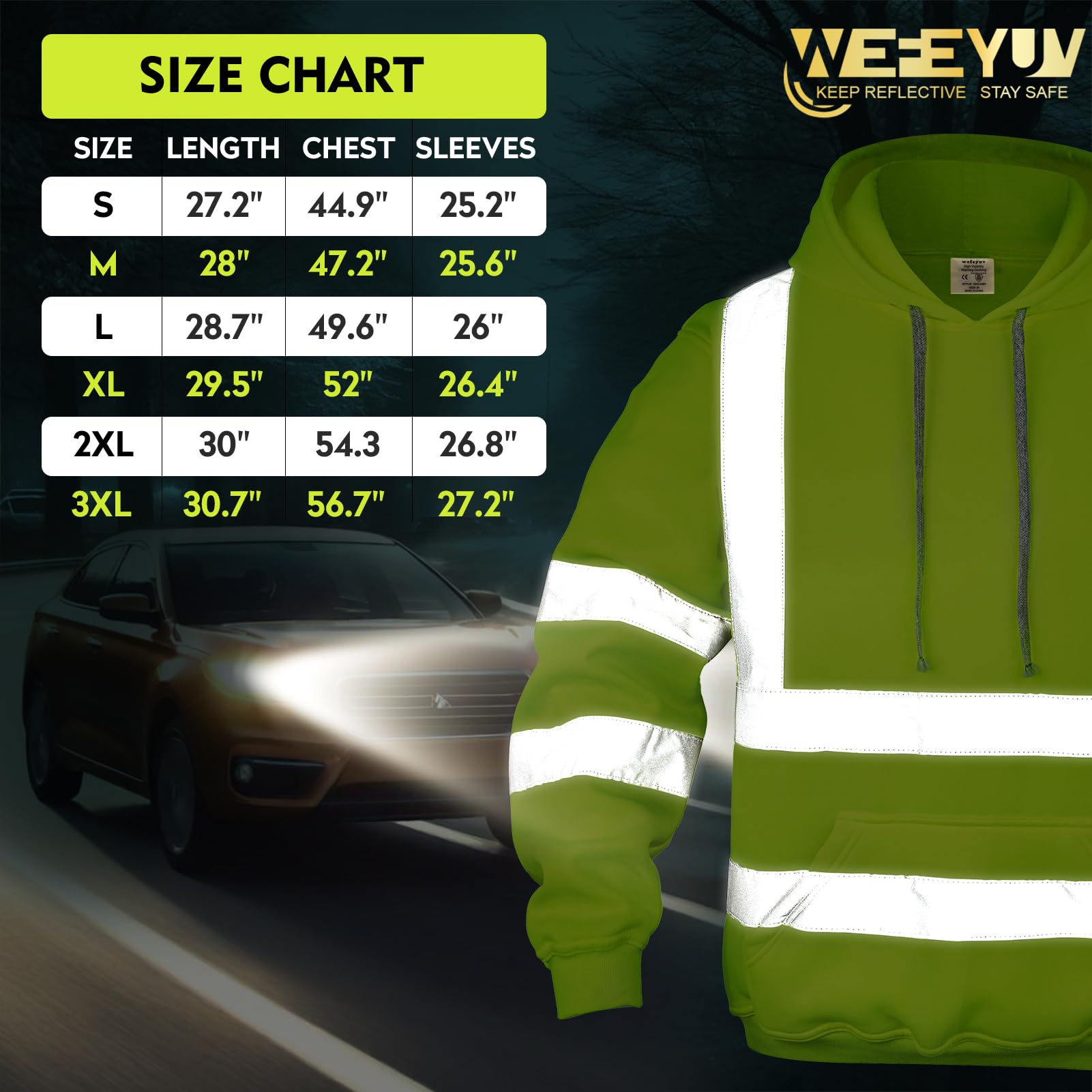 wefeyuv hi vis sweatshirt fleece fabric offers warmth without bulk
