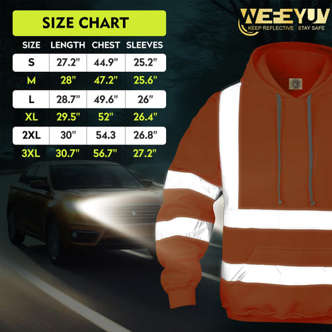 wefeyuv high visibility hoodie large kangaroo pocket for storage
