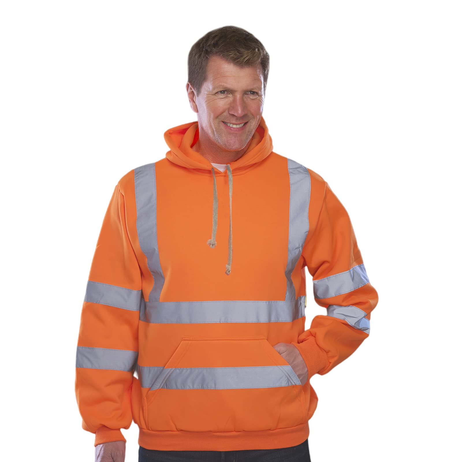 wefeyuv high visibility orange hoodie boosts visibility in day and night