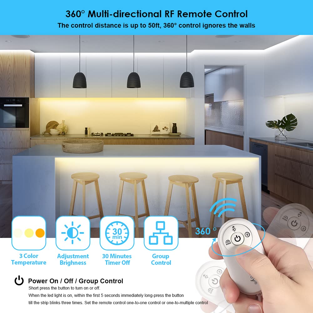 Wefomey LED strip color temperature range from warm to cool white for ambiance