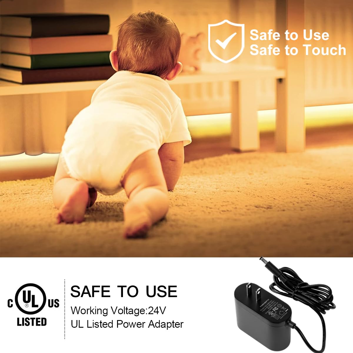 Wefomey LED strip offers adjustable brightness for versatile mood lighting.
