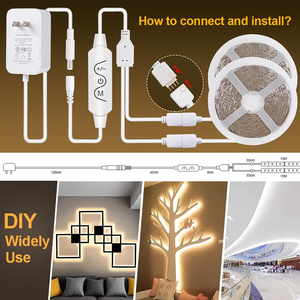 Wefomey LED strip with self-adhesive backing enables quick DIY installation