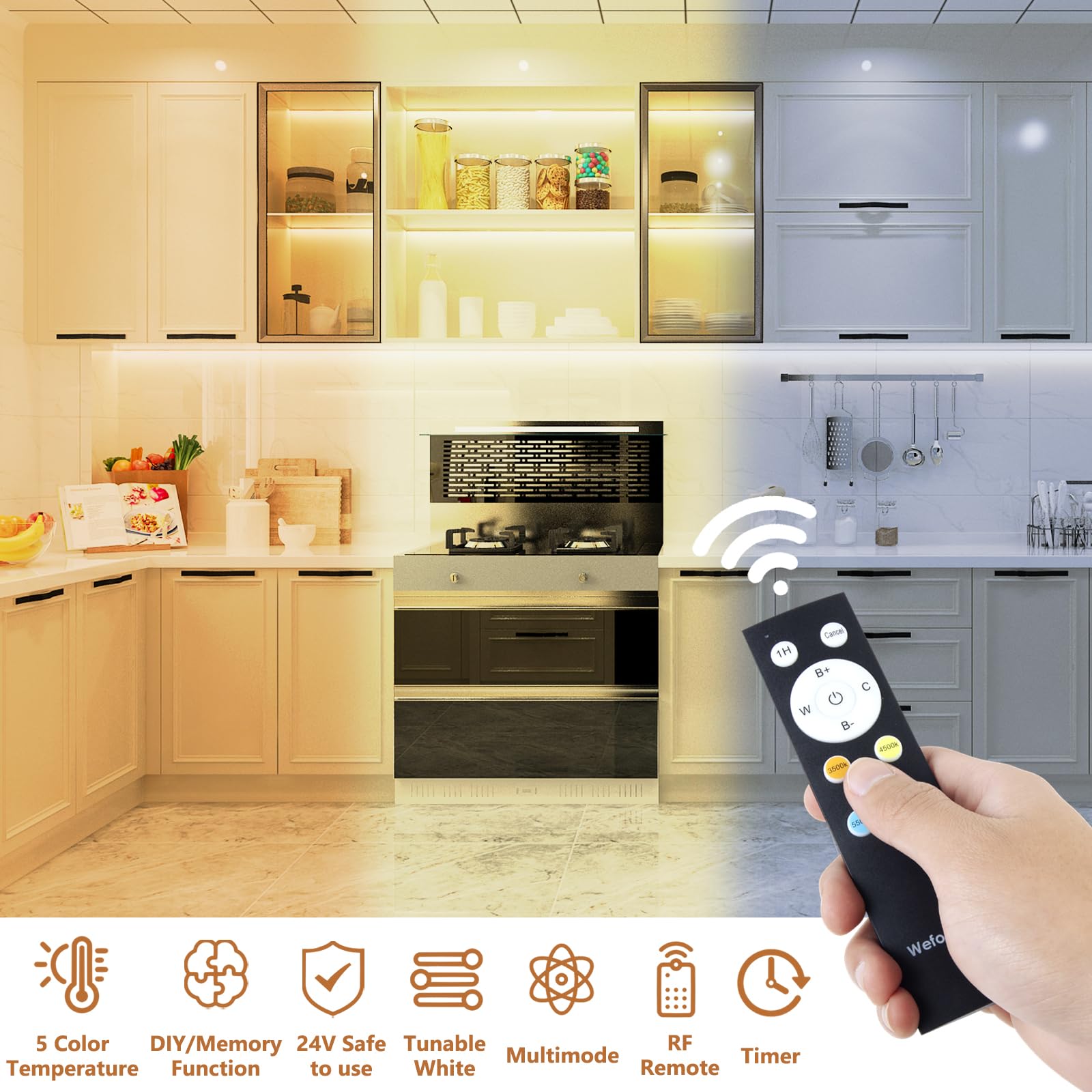 WeFomey LED strip offers warm to cool spectrum for versatile spaces.