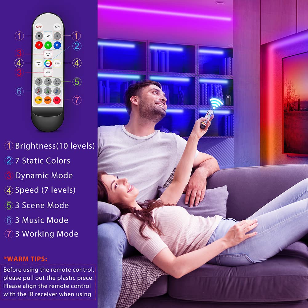 Wefomey 9.8ft LED strip spanning wide areas for versatile mood lighting