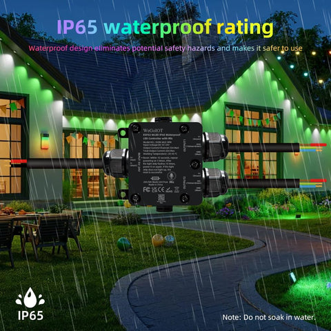 WeGoIOT IP65 outdoor-use waterproof wiring setup